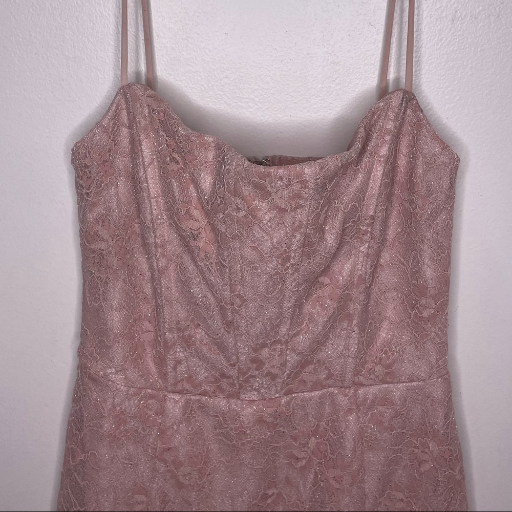 SHOWPO. Floral Lace Overlay Bodycon Barbiecore Mini Dress - Picture 2 of 15